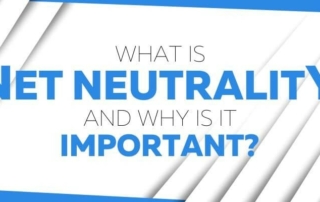 What is net neutrality and why is it important, stylized image text